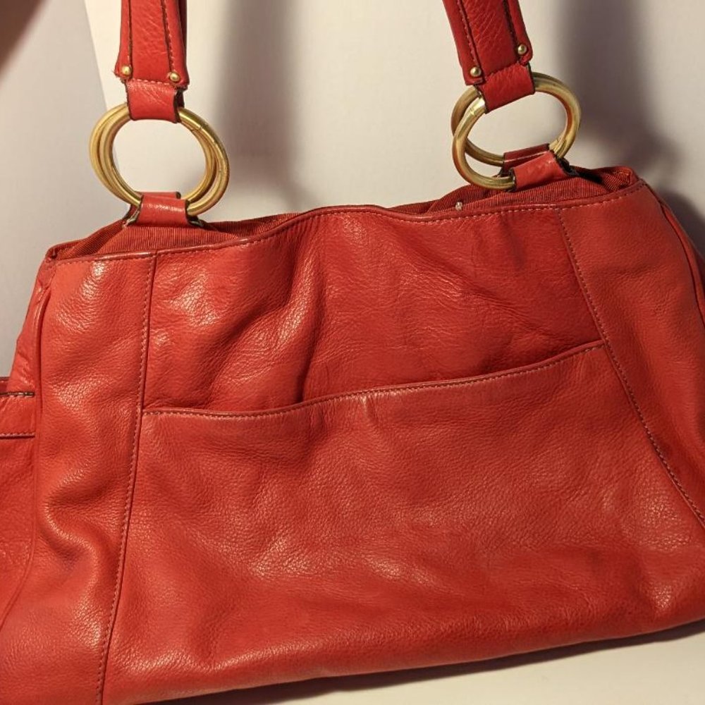 Red, leather Liz Claiborne Purse